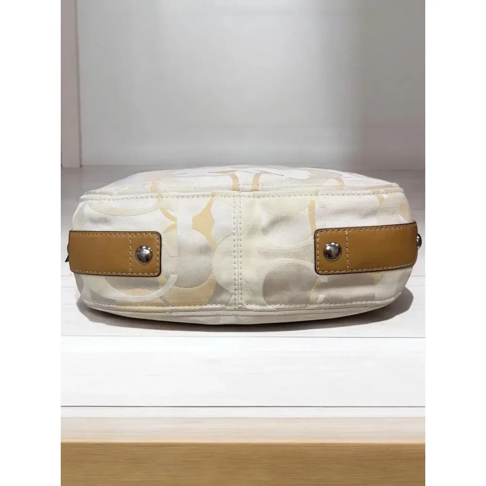 Y2K Coach F14711 Zoe Signature Optic Convertible Hobo Bag & Wristlet